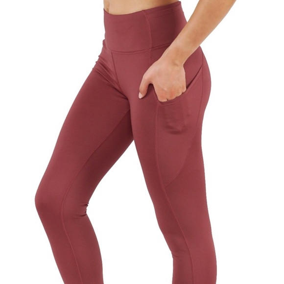 Full Length Yoga Leggings Side Phone Pockets ,Key Pocket & Back Zip Pocket Large - Picture 3 of 7